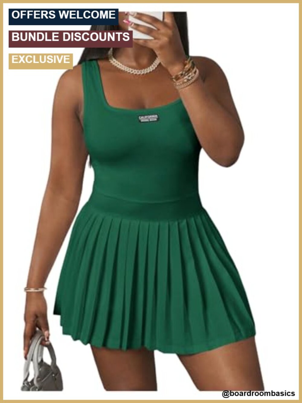 Plus Size Tennis Dress Pleated A Line Tank Athletic Mini Dress